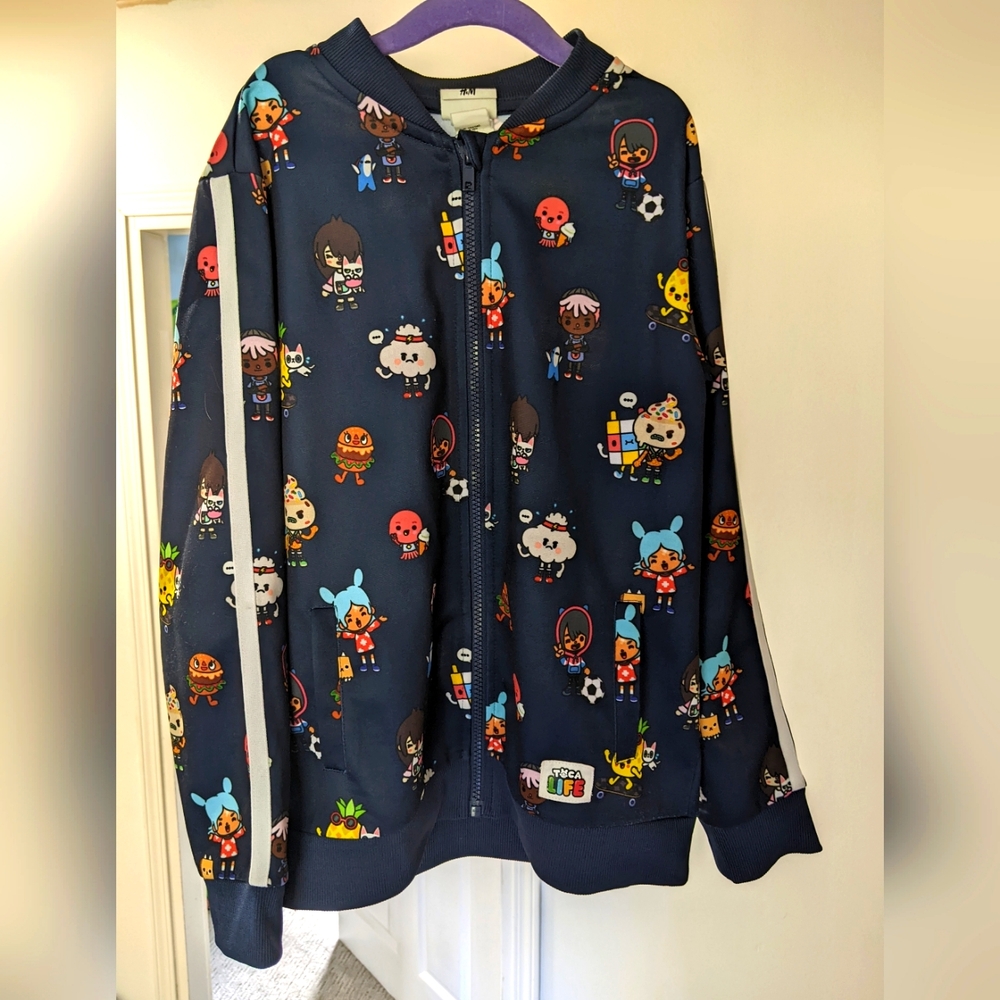 Kids Toca x H&M Print Zip-Up Jacket with Pockets
